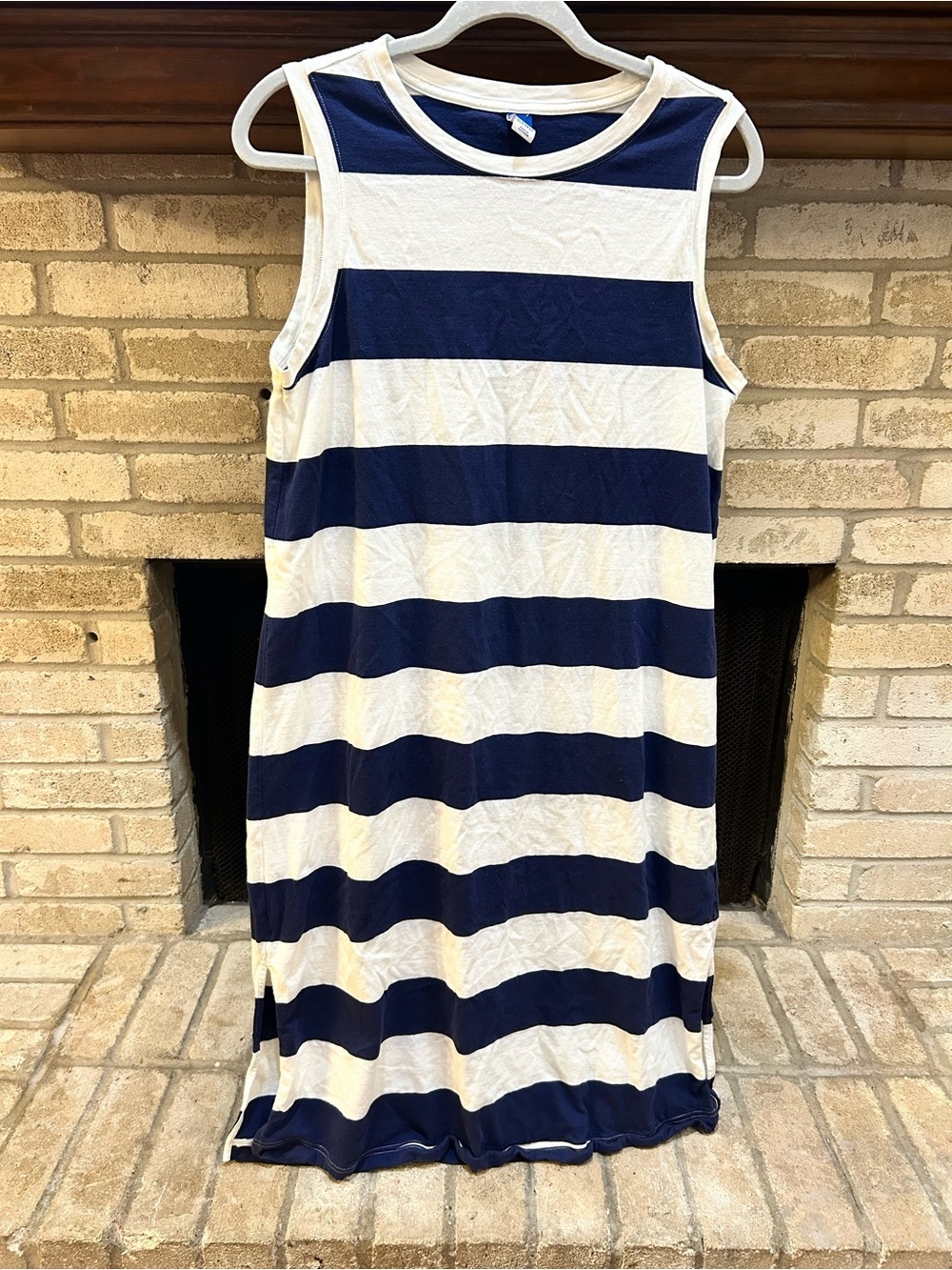 Old Navy Navy and White Striped Maxi Dress EUC